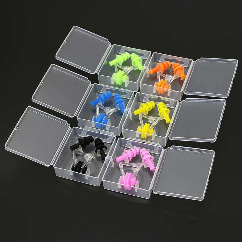 

1 Set Swimming Earplugs Kit Useful Multi-purpose Swimming Nose Clip Kit Anti-penetration Nose Clip Set