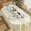 NNkz-L  Oval Leather Tablecloth Waterproof Anti Scald No Wash Ins Wind Net Red High-end Dining Table Cloth 3