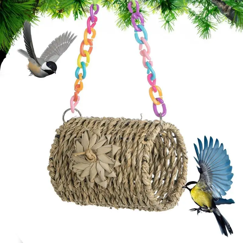 

Подвесной гамак Budgies, подвесной гамак для морских водорослей, домик для птиц, дышащая игрушка для укрытия, подвесной гамак, подвесное гнездо для мелких и средних птиц