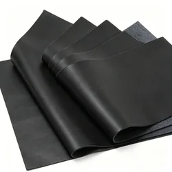 Premium Black Leather Material - 1.5mm Thick Handmade Cowhide for DIY Leathercraft and Wallet Making (Black)