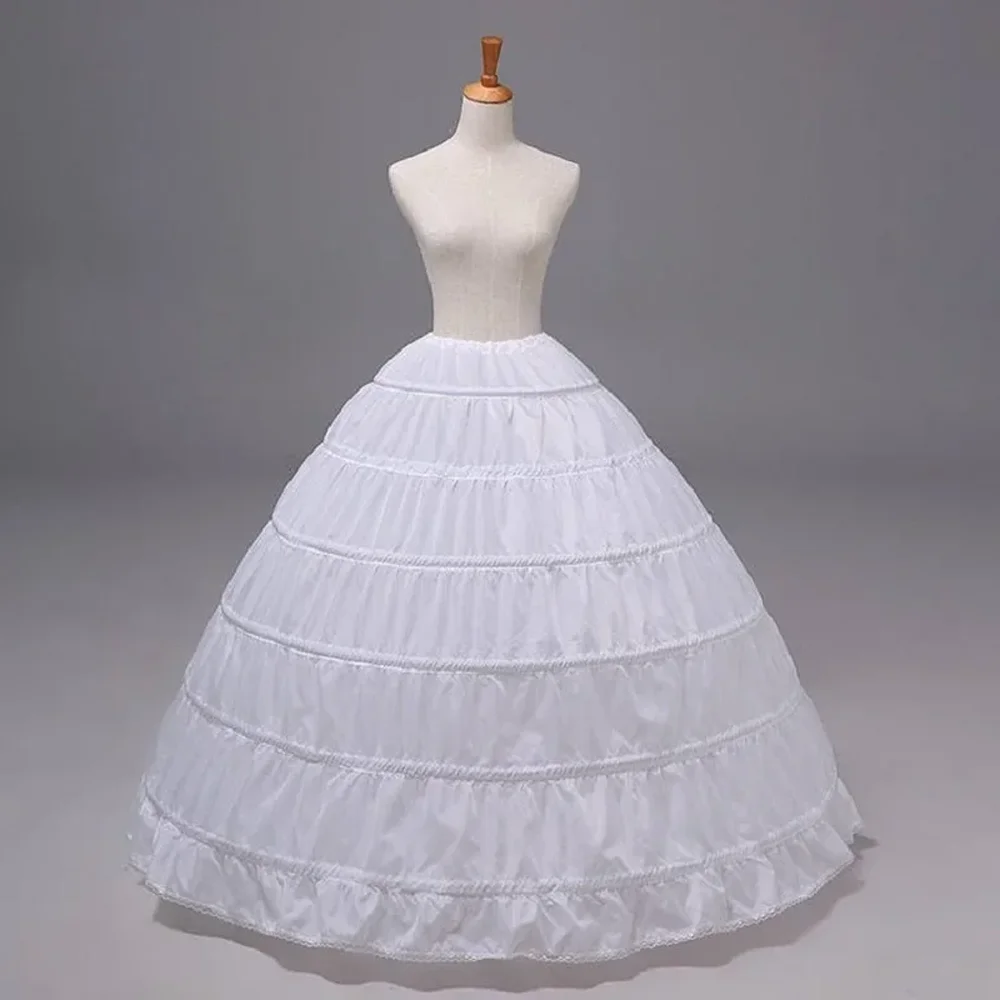 Wedding Petticoat 6 Hoop Crinoline Black White Long Wedding Petticoat Ball Gown Dress Underskirt Skirt Half Slips Wedding Accessories petticoat skirt petticoat underskirt wedding underskirt wedding petticoat