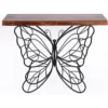 Console Table, 31'' Wood Top Metal Butterfly Accent Console and Entry Table,16"D x 41"W x 31"H 1