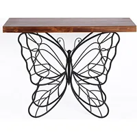 Console Table, 31'' Wood Top Metal Butterfly Accent Console and Entry Table,16"D x 41"W x 31"H 1