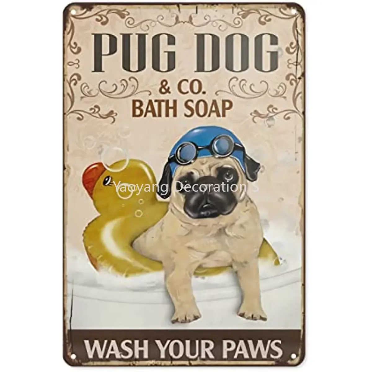 

Puppy Bathroom Bath Metal Sign - Poster Sign Wall Family Home Decoration, Pet Shop Decoration, Cute Wall Decal, Hanging Picture