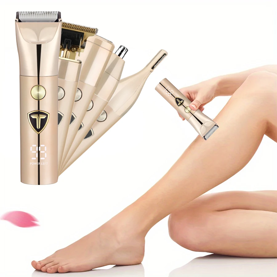 Multi functional USB charging beauty kit integrated hair and body trimmer professional clipper long-lasting battery