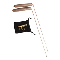 2pcs Pure Copper Metal Detector Rod Water Witching Portable Dragon Seeking Divination Tool With Wooden Handles Dowsing Rod 1