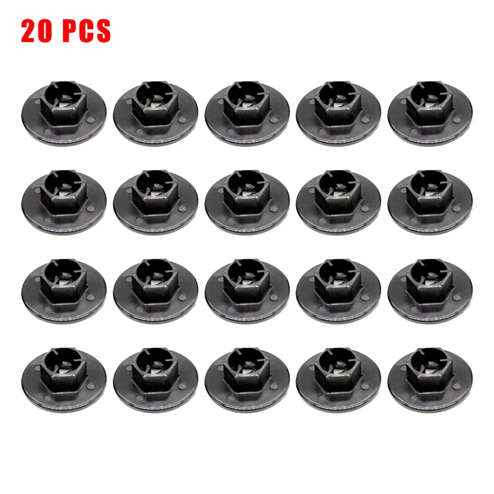 20pcs Car Wheel Arch Liner Splashguard Clips Nuts Black Accessories For
