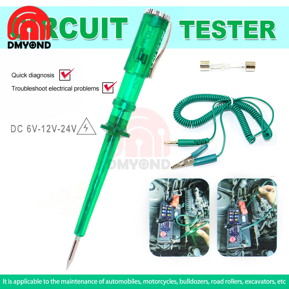Car Circuit Tester DC 6V 12V 24V Automotive Truck Voltage Tester Circuit Probe Light System Test Probe Lamp Car Light Voltage 2