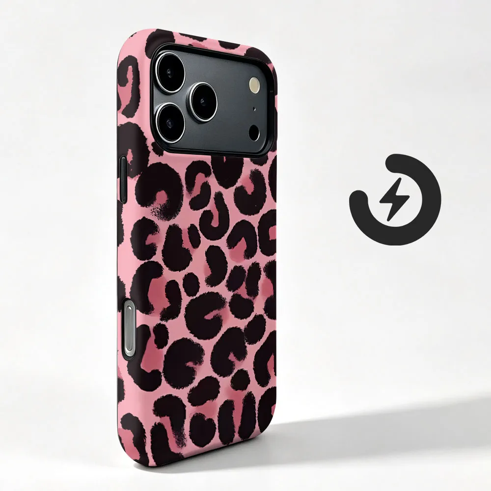 Magnetic Retro Leopard Print 2-in-1 Film Shell Phone Case