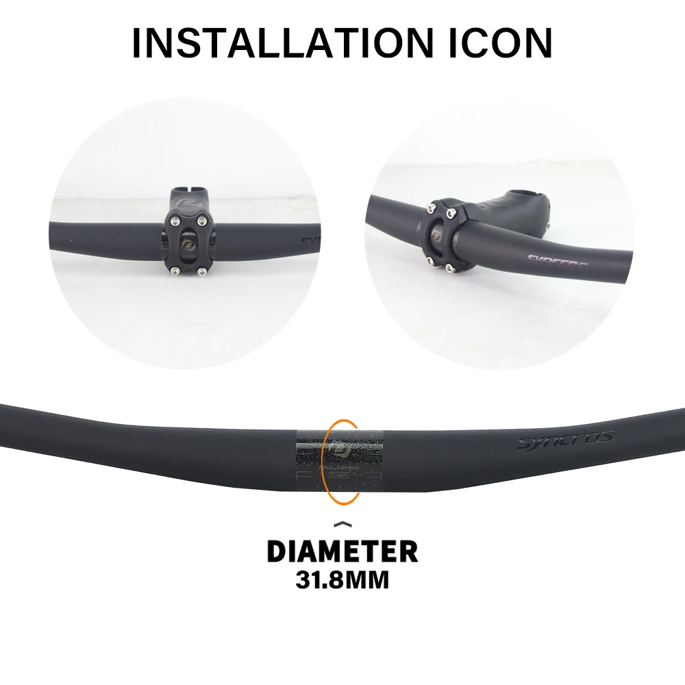 싱크로스 맞춤형 탄소 산악 자전거 핸들 바, 9 도 클램프, 31.8mm 길이, 680 700 720 740mm, MTB 자전거 핸들 바, 자전거 부품
