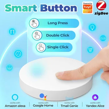 Tuya ZigBee Wireless Scene Switch Push Button Automation Scenario Controller Battery Powered Intelligent Linkage Tuya Devices Tu