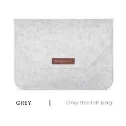 Wool Felt Laptop Sleeve with Mousepad and Mini-Pack Gift - Internal 350x250 mm (Only Grey Bag)