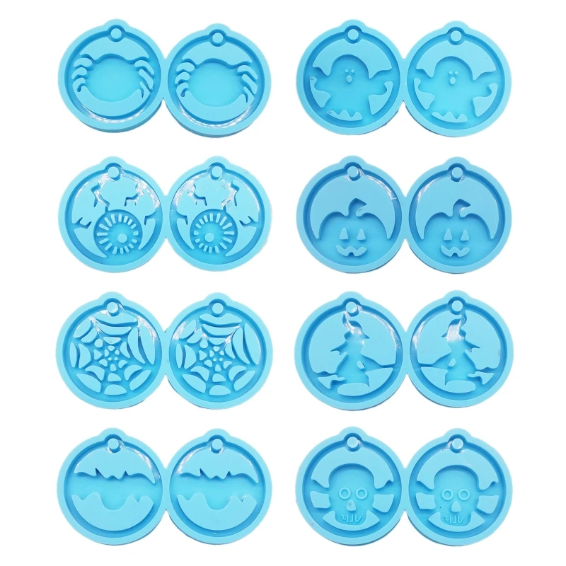 

Halloween Pumpkin Man Earrings Mold Resin Skull Bat Spider Mold for DIY Crafts