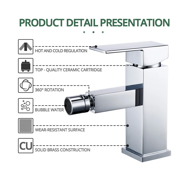 ก๊อกน้ำอ่างล้างหน้าห้องน้ำโครเมียม/ดำ/ทองขัดเงา หมุนได้ 360 องศา ก๊อกน้ำผสมแบบฝังฝาปิดทรงสี่เหลี่ยม ด้ามจับเดี่ยว รูเดียว น้ำร้อนน้ำเย็น 5