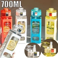 700ml Straw Water Cup Sports Water Cup Square Large Capacity Portable Beverage Tea Bottle Kettle Leakproof Drink Water Bottles 1