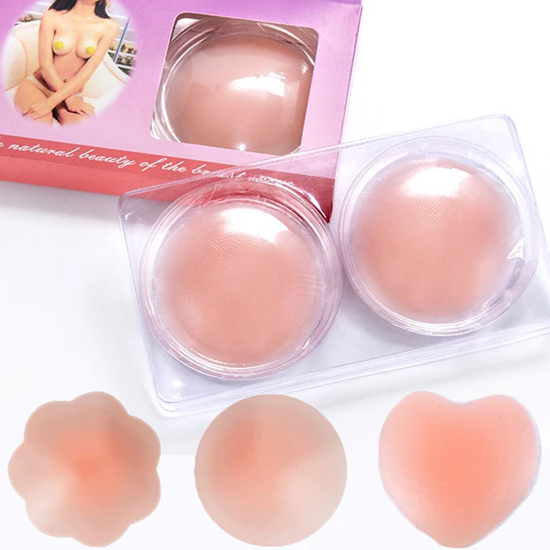 

2Pairs Reusable Invisible Self Adhesive Silicone Breast Chest Nipple Cover Women Bra Pasties Pad Petal Mat Stickers Accessories