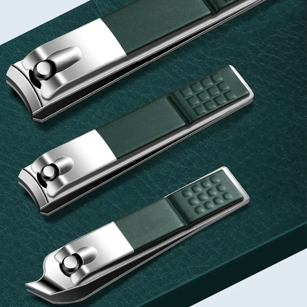 Nail Clipper Set Stainless Steel Nail Clippers Set Grooming Tools Set With Portable Case Manicure Art Tool Green Nails Cut