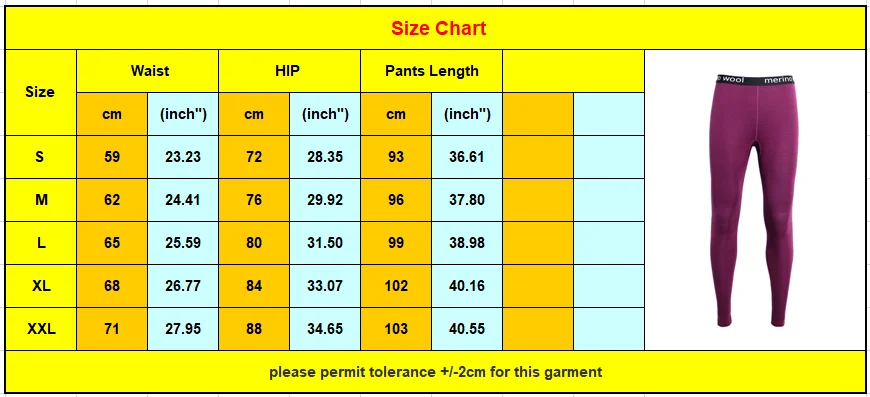 Description Picture 2 of item100% Merino Wool Womens Base Layer Thermal Pants Merino Wool Leggings Women Long Johns Breathable Thermal Underwear Bottoms