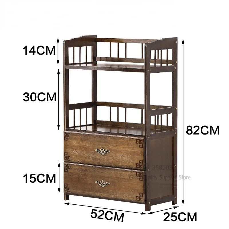 Natural Bamboo Sofa Side Table, Compact Tea Cabinet, Small Coffee Table, Versatile Tea Rack, Phone Corner Shelf