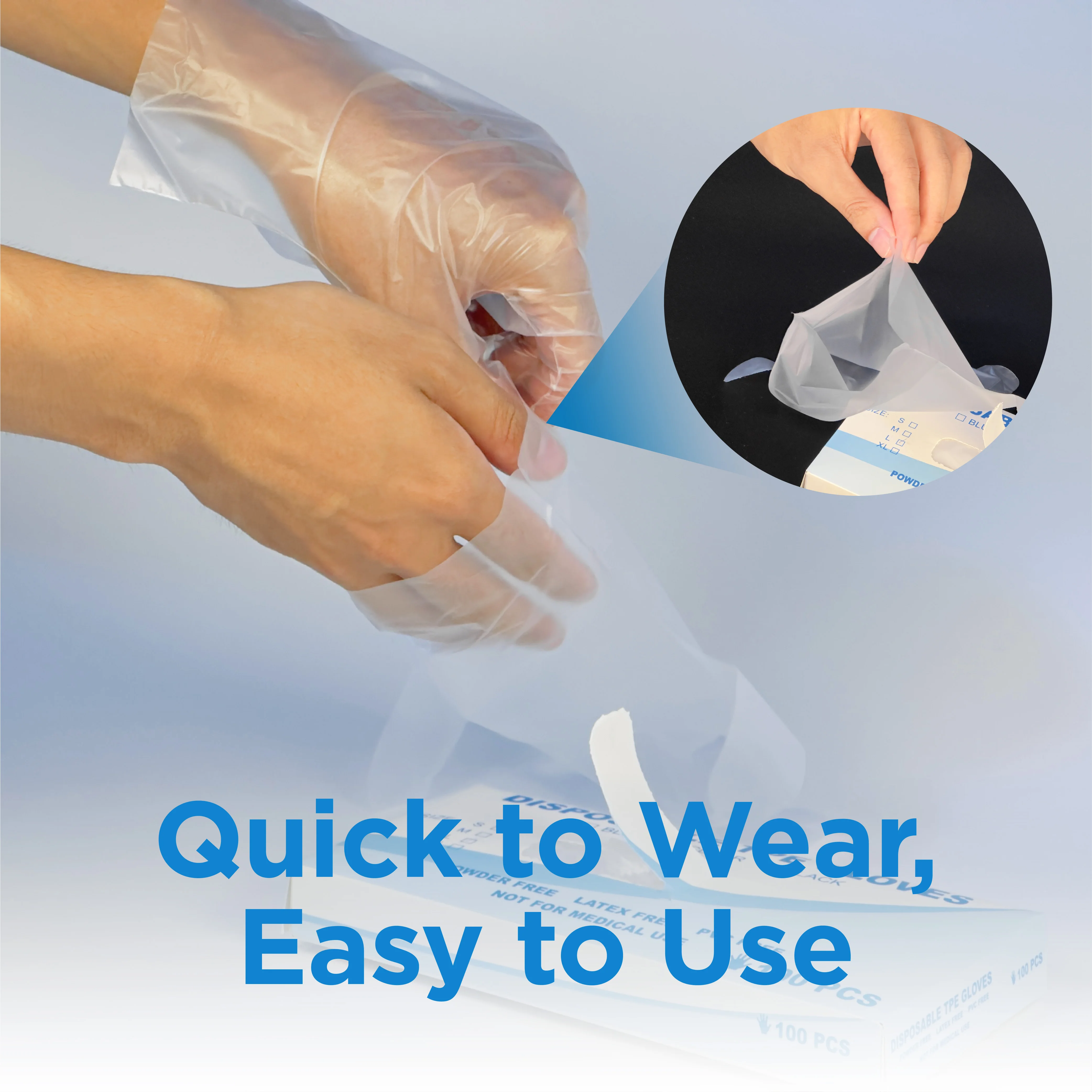 Disposable TPE Gloves Clear Industrial Grade Powder-Free Latex-Free Non-Sterile Food Safe gloves for decoupage disposable gloves