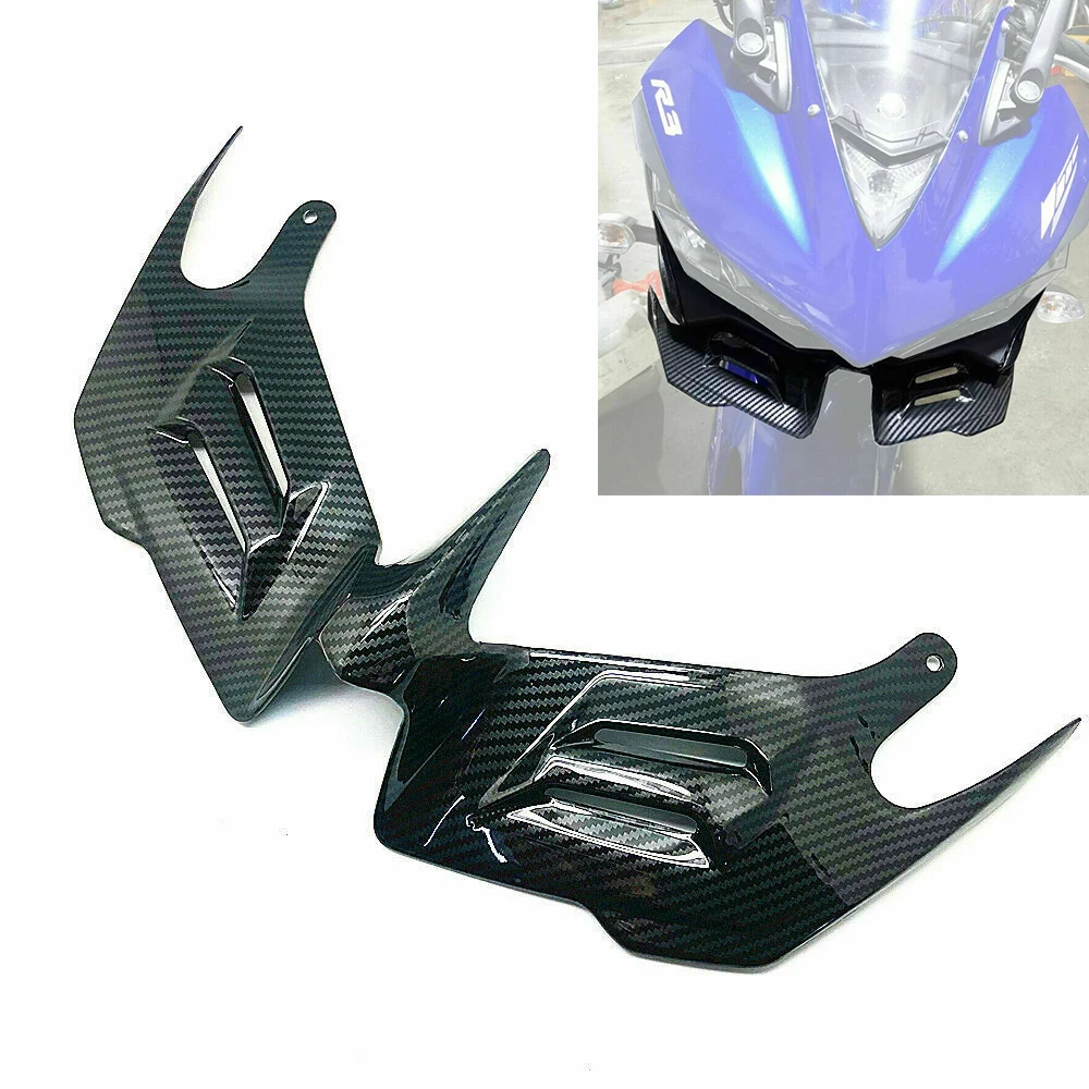 

For Yamaha YZFR25 YZFR3 2015 - 2018 YZF R25 R3 Motorcycle Front Aerodynamic Winglet Cowl ABS Carbon Fiber Fairing Pneumatic Wing