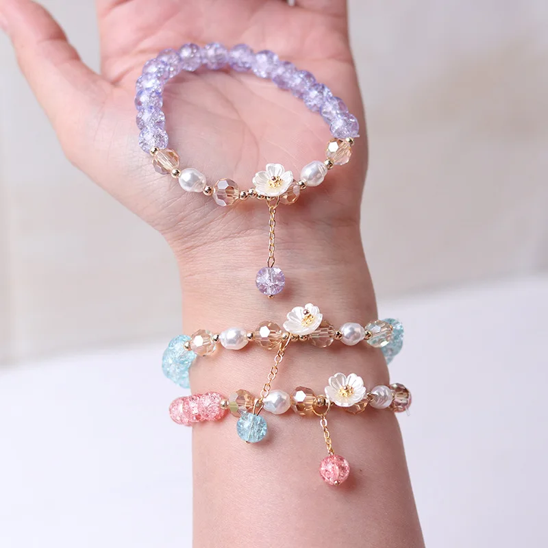 Korean Bracelet Crystal Bead Bracelets Women Korean Fashion