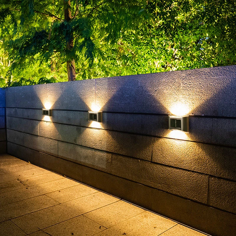 Solar Wall Light Outdoor Warm Fence Lighting For Terrace Front Door