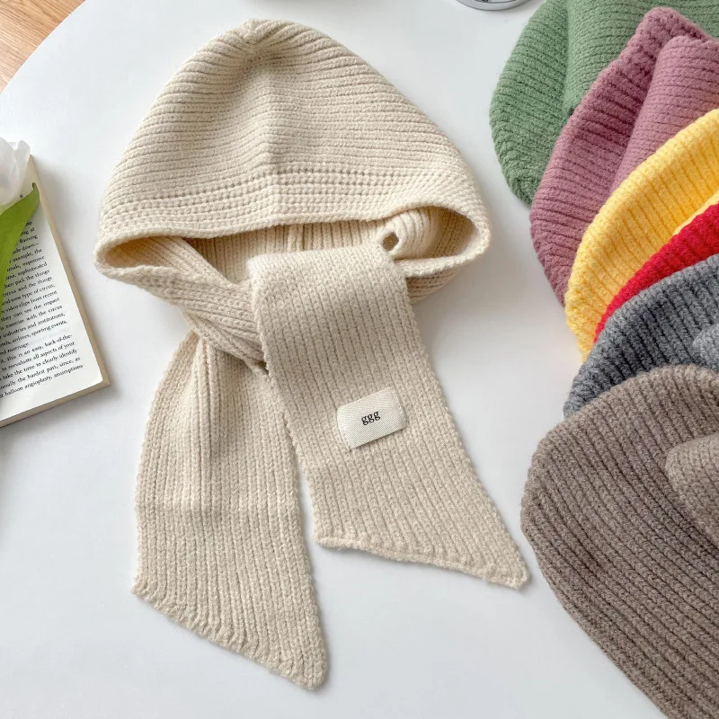 

Women Knitted Fake Collar Hat Female Solid Knit False Collar Winter Warm Shirt Detachable Collars Windproof Scarf Hat