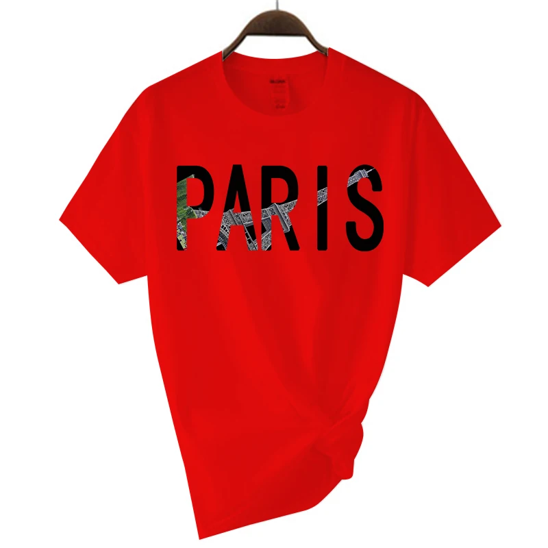Mark PARIS Print Buschtawen T-Shirt fir Männer Casual Crew Neck Kuerzärm Moud Summer T-Shirten Tops Kotteng Iwwergréisst_voghion.com