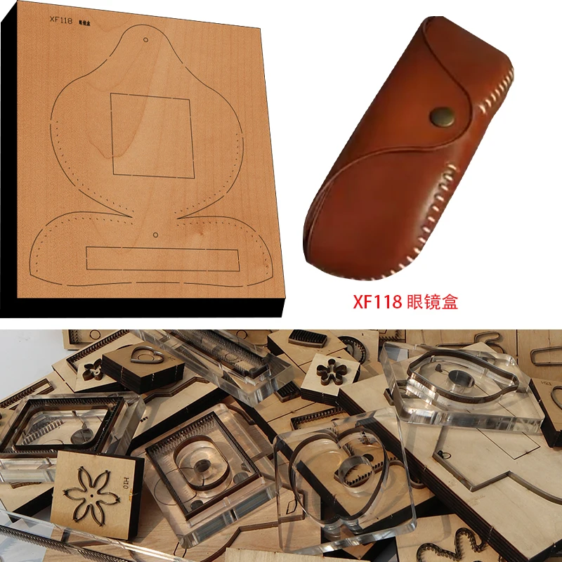 Craft Punch Hand Tool Cut Knife Mould XF118 New Japan Steel Blade Wooden DieGlasses storage bag Wallet Leather