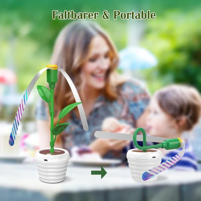 2pcs Portable Fly Fans for Tables Tabletop Fly Fan Food Fans for Camping Picnic Fishing USB and Battery Powered