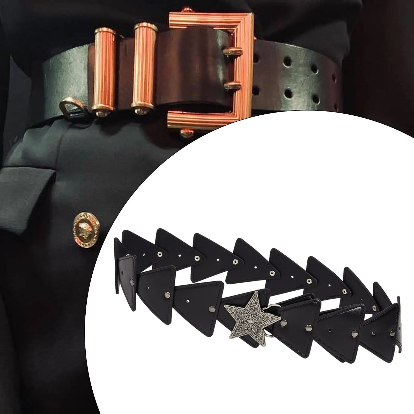 

Women Belt Black Fashion Stylish Clothing Accessories Waistband PU Leather Belt Waist Belt for Dress Jeans Pants Gift Women