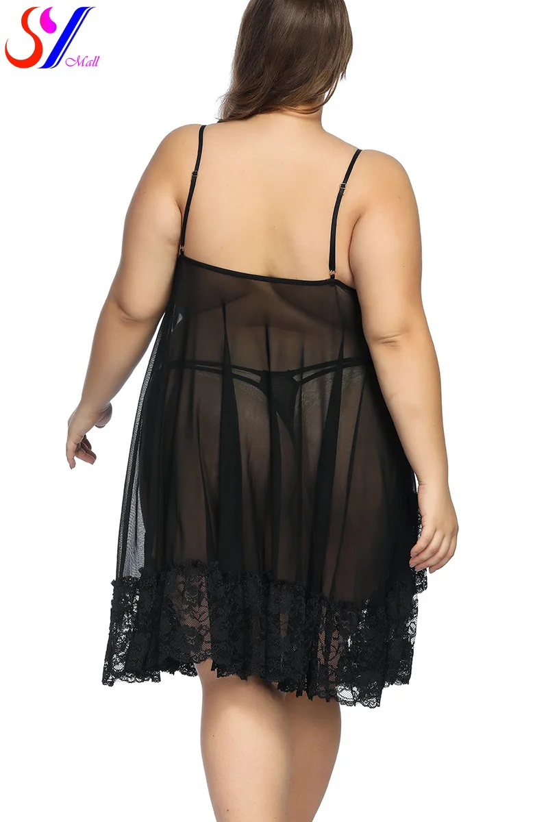 SY Large Size Women Nightdress Sexy Lingerie Sexy Nightwears Nightdress Pajamas Dresses For Women 5XL 6XL 7XL