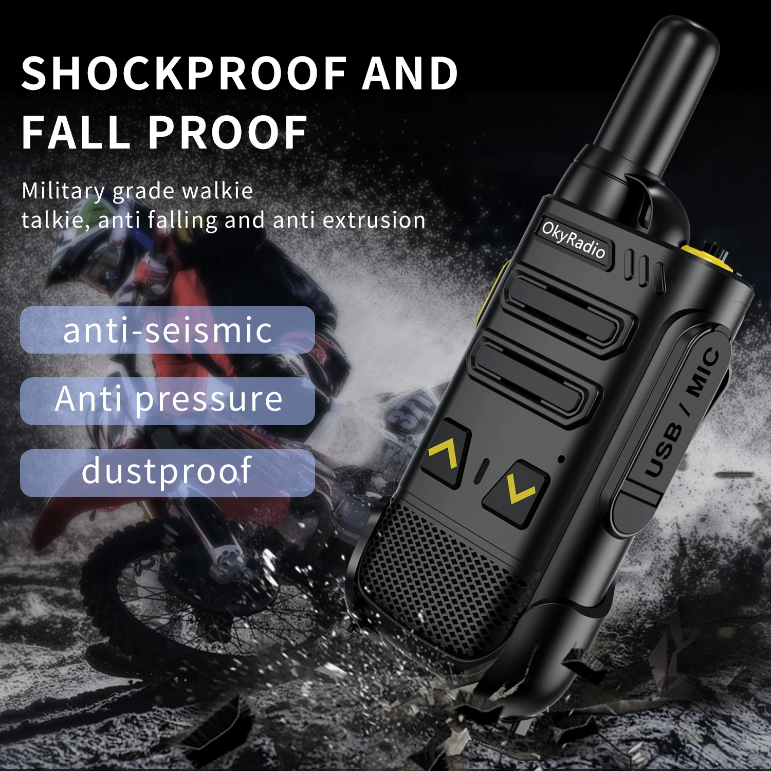 Hot Mini Walkie-talkie 4800mAh16 Channels Drop-resistant H2 Wireless Civilian Clear Voice Penetration Strong Frequency 400-470MH military walkie talkie