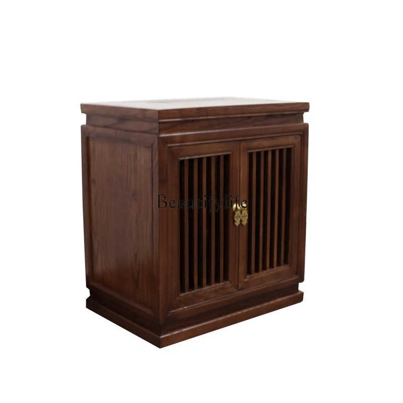 

Modern New Chinese Style Solid Wood Tea Cabinet Old Elm Zen Tea Room Furniture Dining Side Storage Cabinet