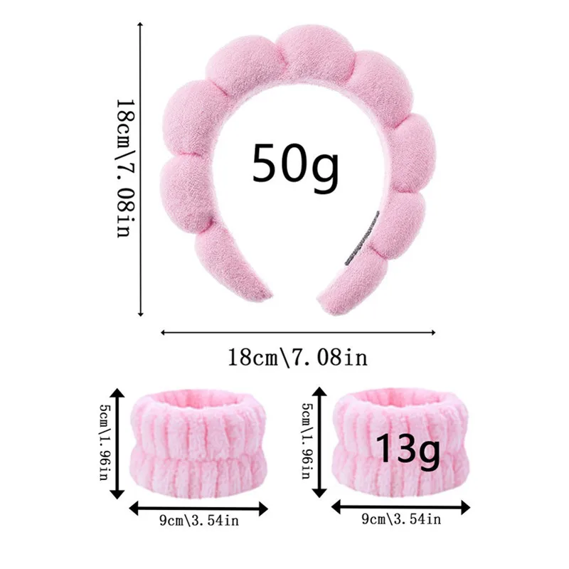 Chic Fried Dough Twists Sponge High Crown Headband Towel Fluffy Hair Hoops Wristband Womens Face Wash Hair Clips Accessories Set