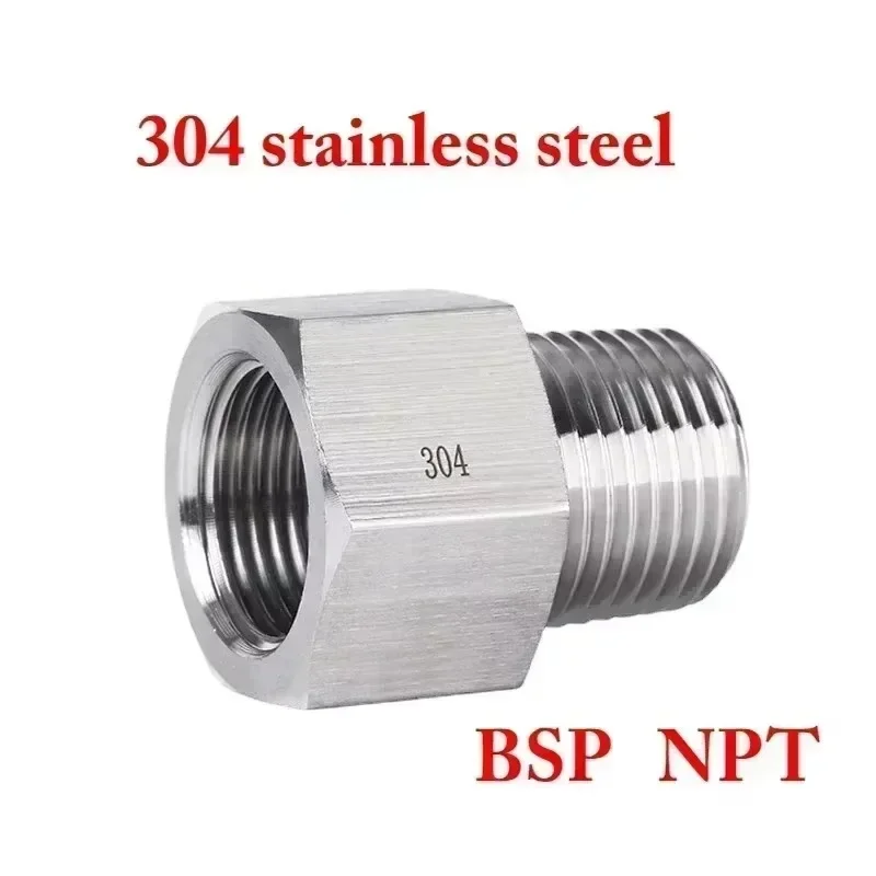 Pipe Fitting G1/4" BSP Female To Male M10 12 1/8" 1/4" 3/8" BSP NPT Hex Reducer Bushing 304 Stainless Adapter For Pressure Gauge