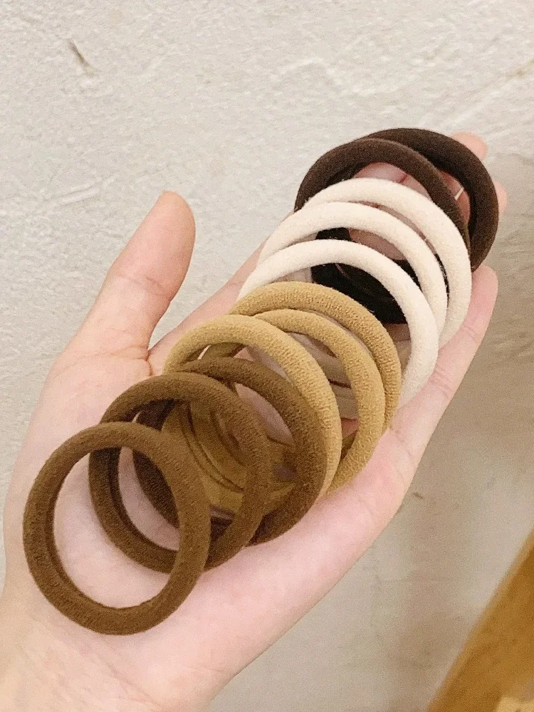 20/200 stücke Braun Beige Nylon Haar Ringe Frauen Süße Mädchen Grundlegende Hohe Elastische Haarbänder Seil Krawatten Pferdeschwanz Halter stirnband – Detail 15