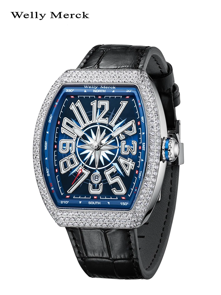 Welly Merck Sapphire Watch Man Fashion Design Stainless Steel Automatic Mechanical MIYOTA 8215 Scratch Resistant Diving Watches