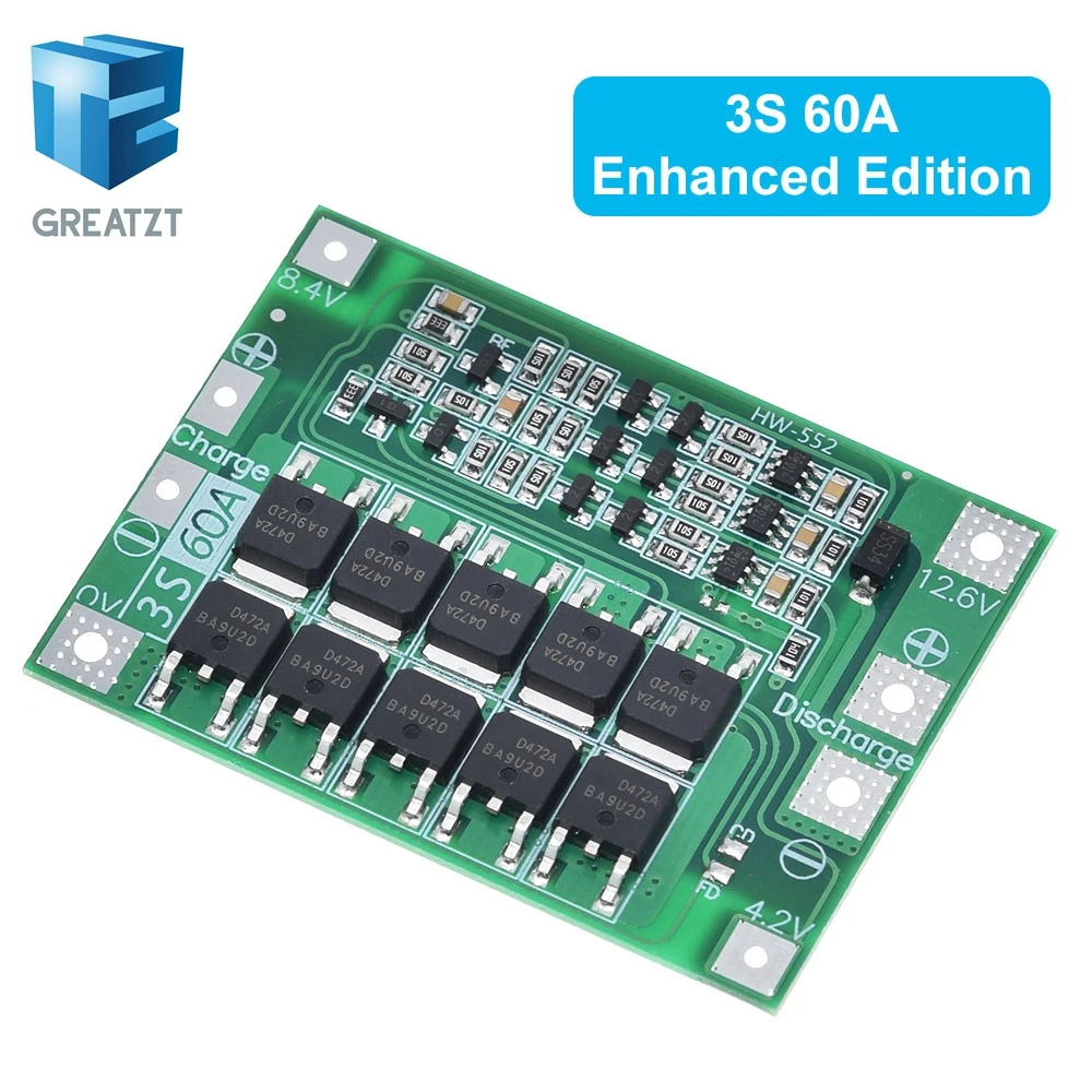 Enhanced Lithium Battery Charger Protection Board with Balance Function, 40A-60A Capacity