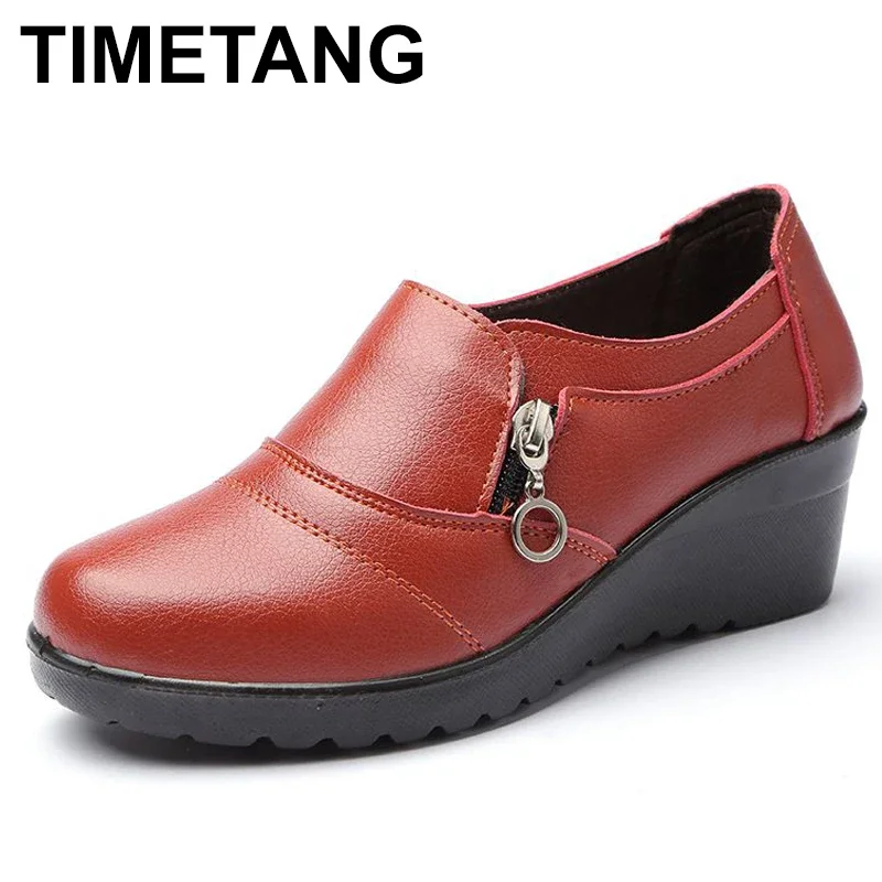 Women Pumps Shoes Slip On High Heels Genuine Leather Work Wedding