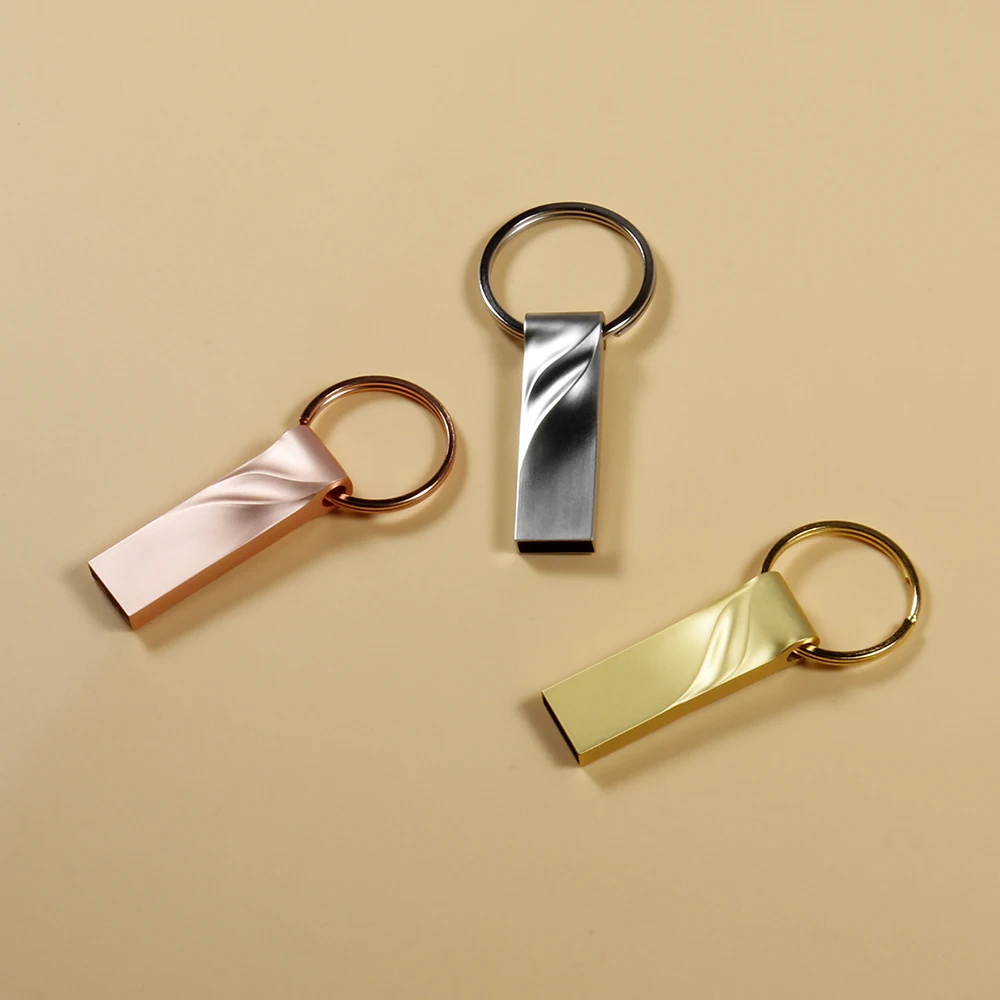 JASTER 골드 방수 USB 플래시 드라이브, 64GB 레이저 조각 펜 드라이브, 32GB, 16GB, 8GB 무료 키 체인, USB 스틱, 4GB 크리에이티브 선물