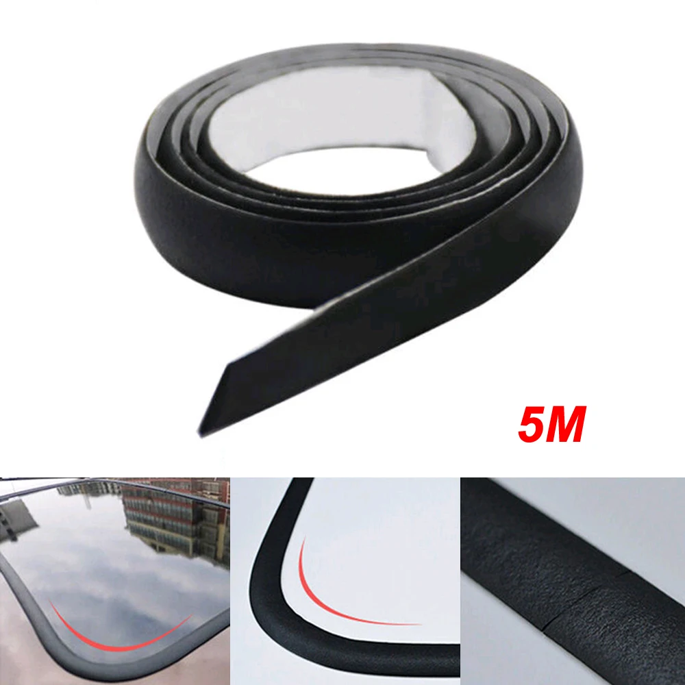

5Meter Black Rubber Seal Weather Strip Trim for Car Front Rear Windshield Sunroof Triangular Window Edge Weatherstrip Sealing