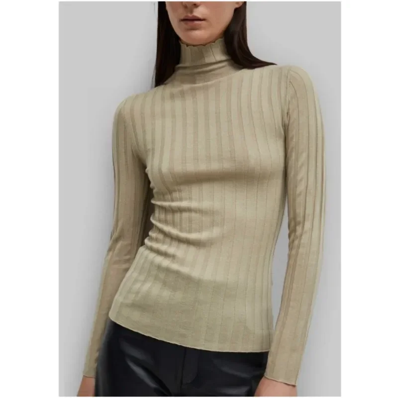 

Sweden Undershirt 2024 Years Autumn/Winter Wool, Cashmere, and Silk Blended Needle Ultrafine Knitted High Collar Underlay Shirt