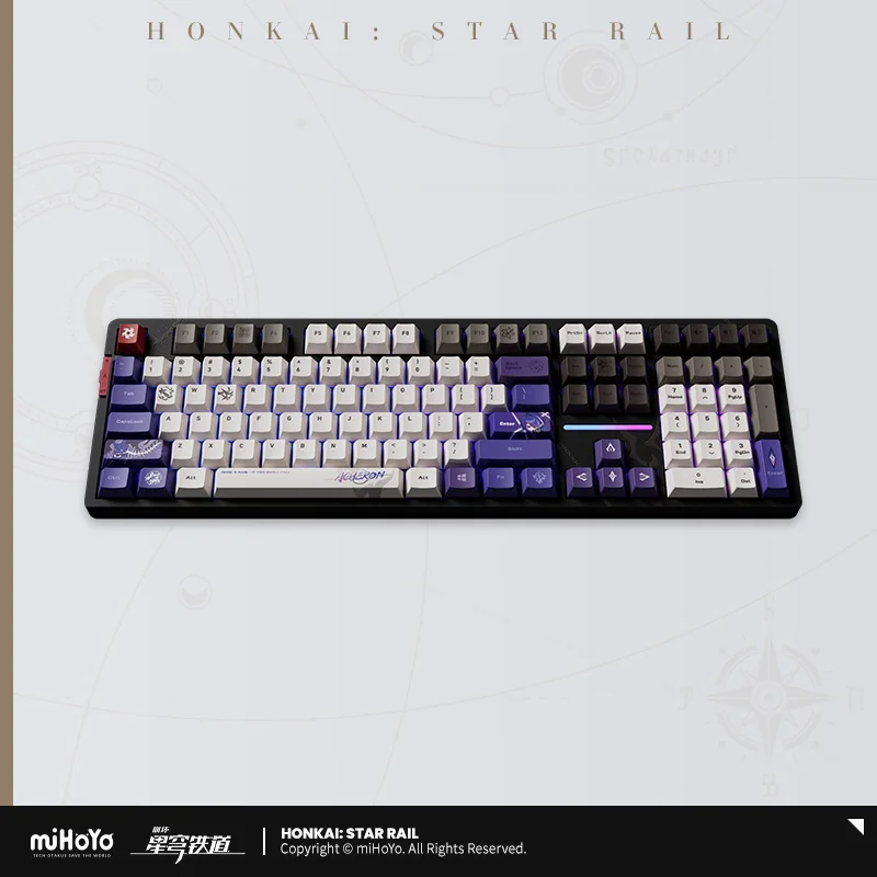 Honkai 스타 레일 아체론 기계식 키보드, 트라이 모드 RGB 블루투스 무선 키보드, 108 키, 핫 스왑, 맞춤형 게이머 액세서리