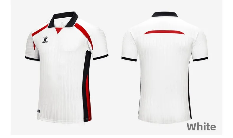 Kelme Herren-Fußballtrikot, atmungsaktiv, für Outdoor-Laufen, kurzärmelig, Polo-Sport, schnell trocknend, atmungsaktives Trainingsshirt – Detail 8