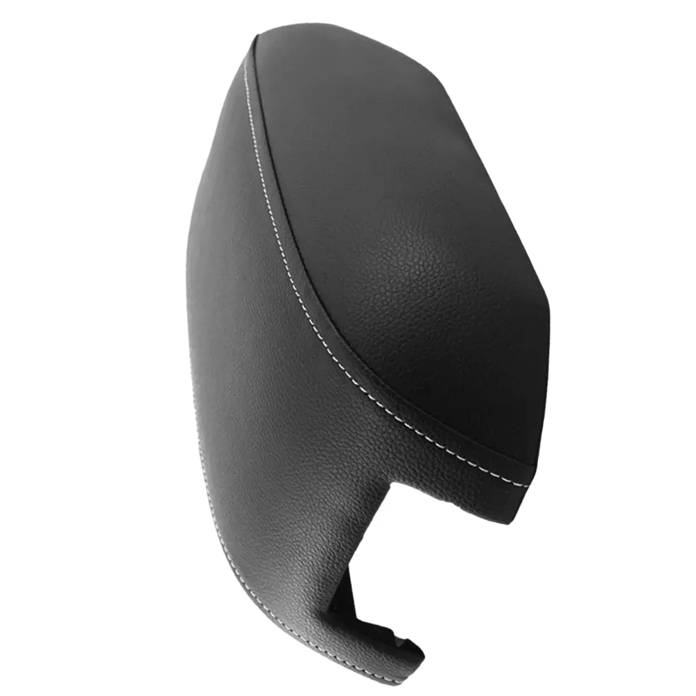 Kar Designers Real Leather Center Console Lid Cover For 2003-2014 Volvo XC90 - Black, DIY Upholstery Skin (VOL-XC9-0314-CLA-LBLK)