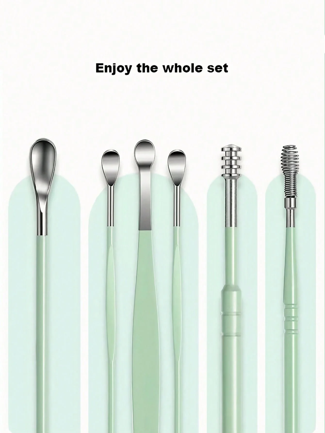 Ear Pick Stainless Steel Ear Pick Kit 1Pc Storage Bag Earwax Remover Tool