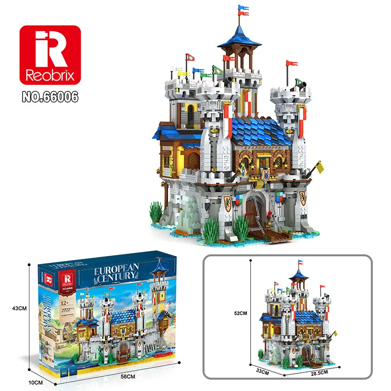 

Reobrix 66006 Medieval Castle Model City Modular Street View Series Creative DIY Toys Building Blocks Gift For Boys 2722Pcs