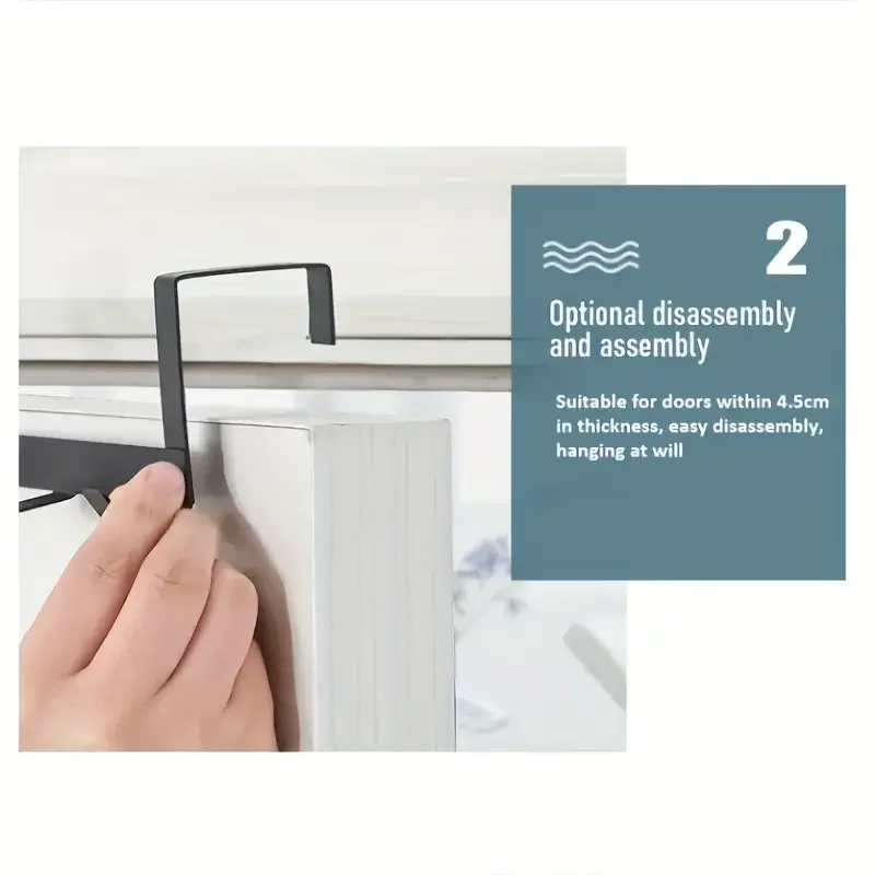 1Pcs Space-Saving 5-Hook Door Hanger Easy Install Contemporary Style Durable Storage for Coats door hanger